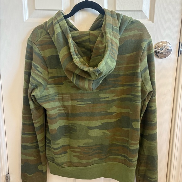 Aviator Nation Camouflage Hoodie with Neon Pink Heart - Picture 2 of 4